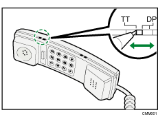 Illustration of specifying the handset line type