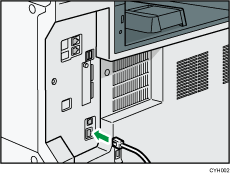 Illustration of connecting the Ethernet cable