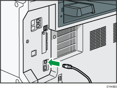 Illustration of connecting the USB interfece cable