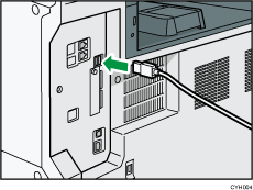 Illustration of connecting the USB interfece cable