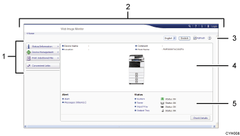 Web browser screen illustration numbered callout illustration