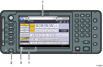 Control panel illustration numbered callout illustration