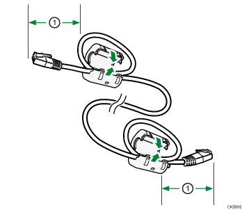 illustration of Ethernet cable with ferrite core 