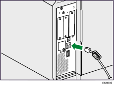 illustration of connecting the Ethernet interface cable