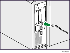 illustration of connecting the USB interfece cable