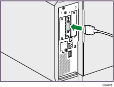 illustration of connecting the IEEE 1284 interface cable