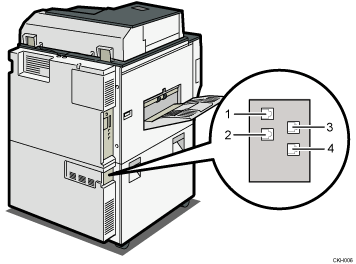 illustration of connecting the telephone line (numbered callout illustration)