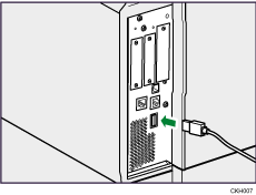 illustration of connecting the USB interfece cable